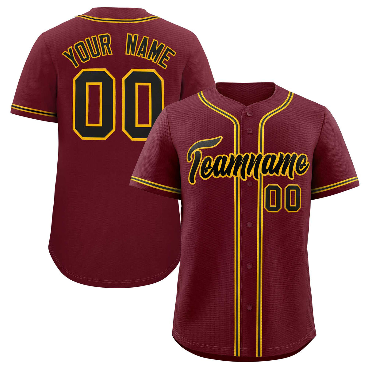 Custom Maroon Classic Style Authentic Baseball Jersey