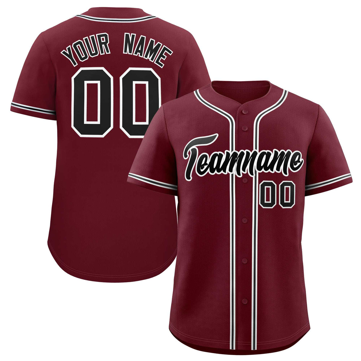 Custom Maroon Classic Style Authentic Baseball Jersey