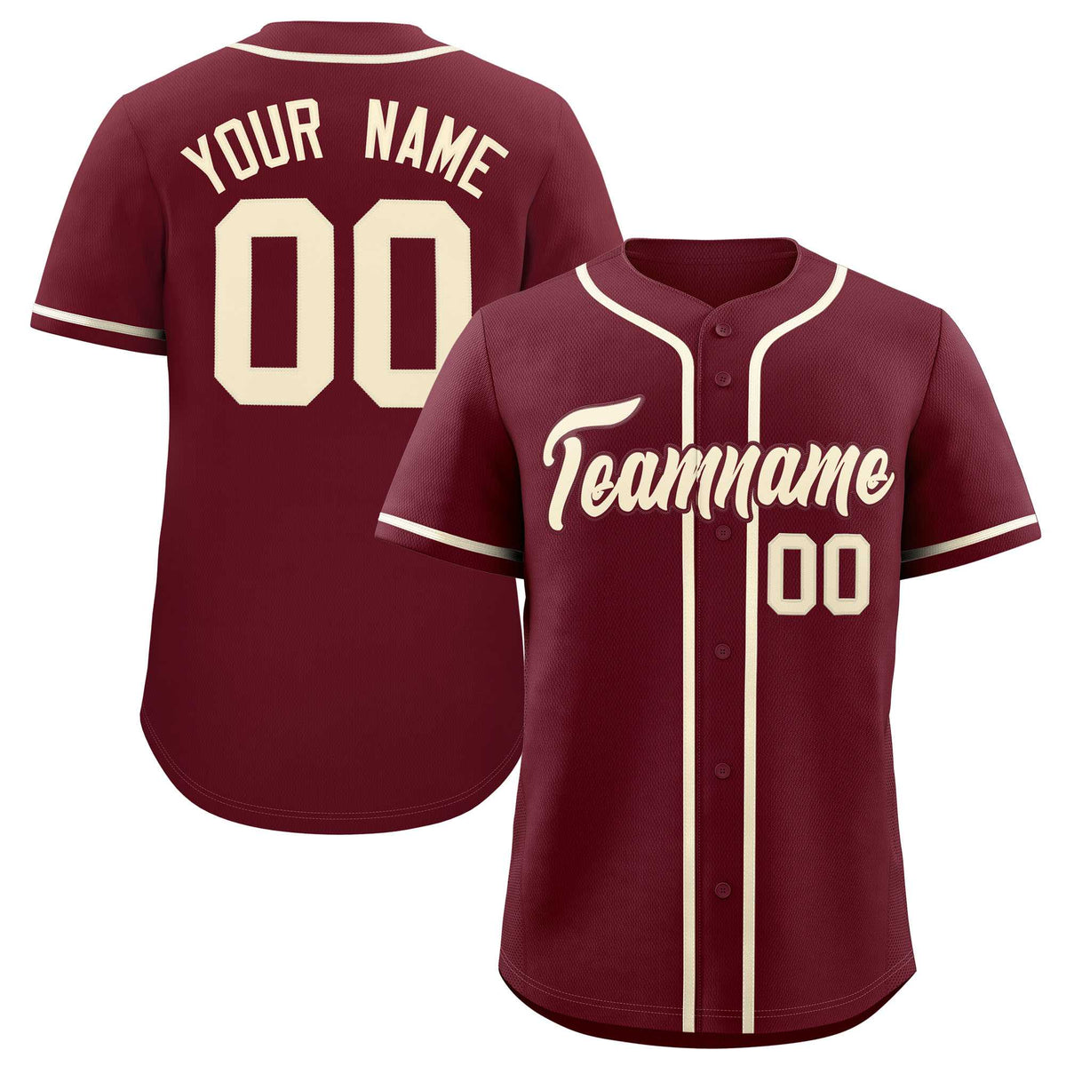 Custom Maroon Classic Style Authentic Baseball Jersey