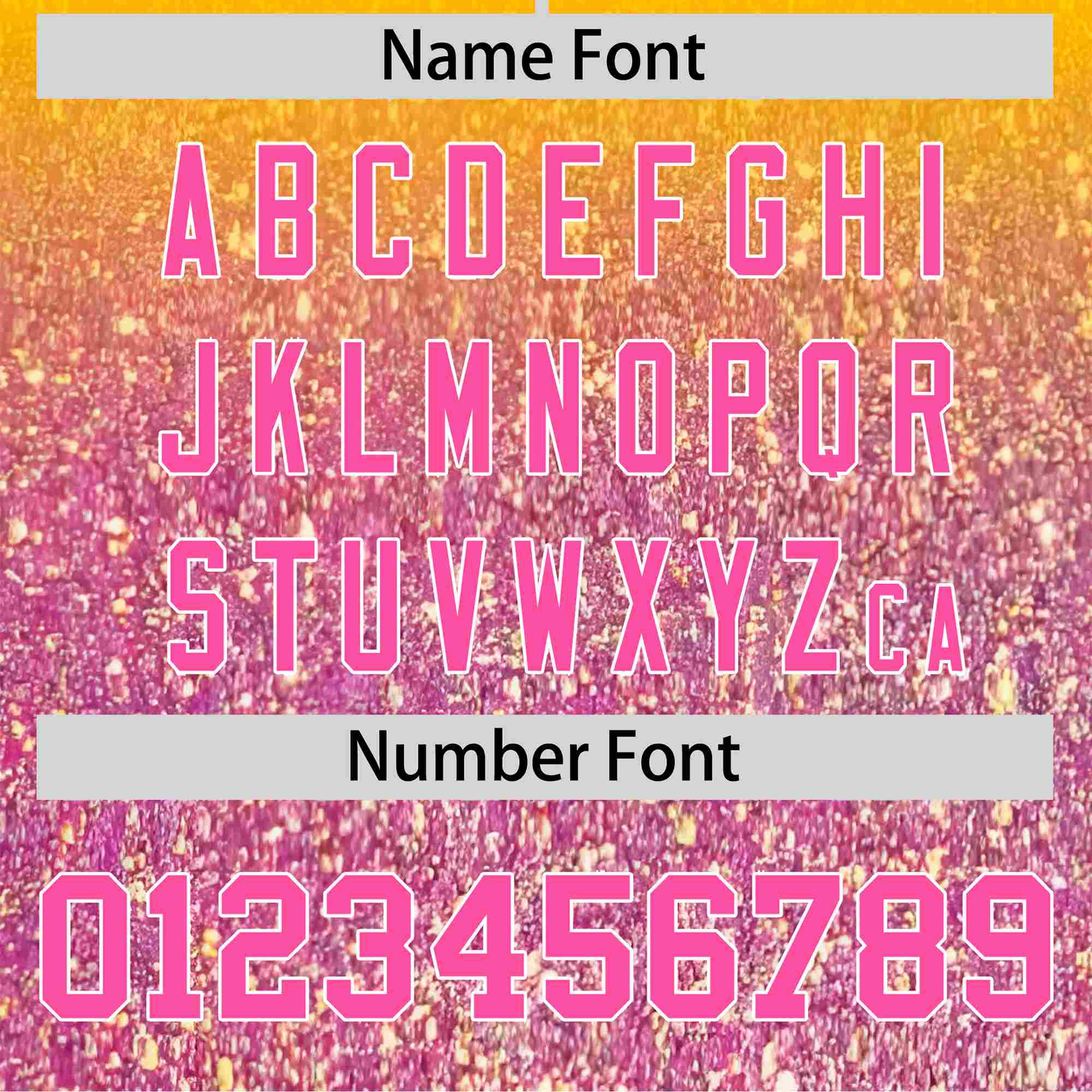 Custom Gold Pink Sparkle-Effect Pattern Gradient Fashion Authentic Baseball Jersey