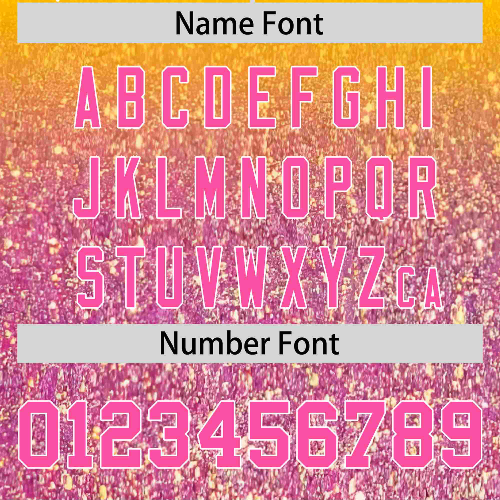 Custom Gold Pink Sparkle-Effect Pattern Gradient Fashion Authentic Baseball Jersey