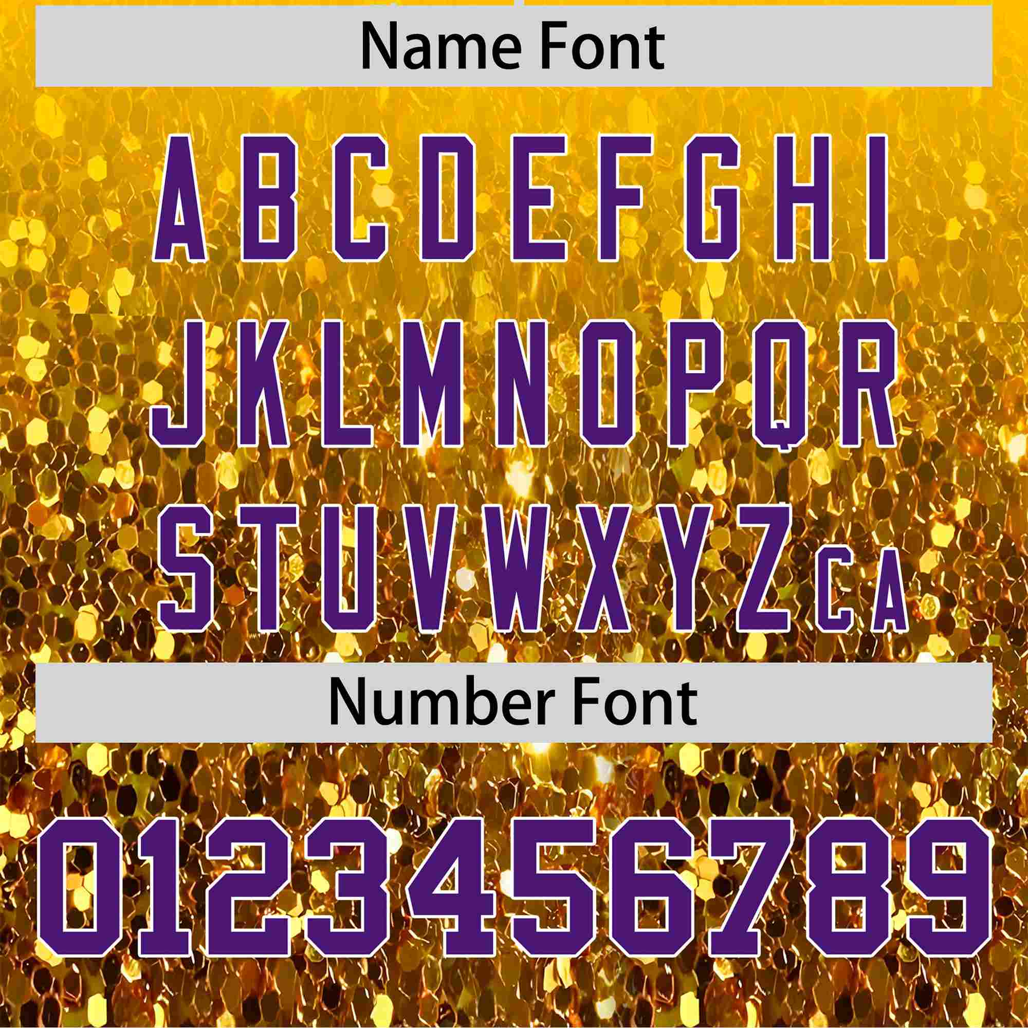 Custom Gold Purple Sparkle-Effect Pattern Gradient Fashion Authentic Baseball Jersey