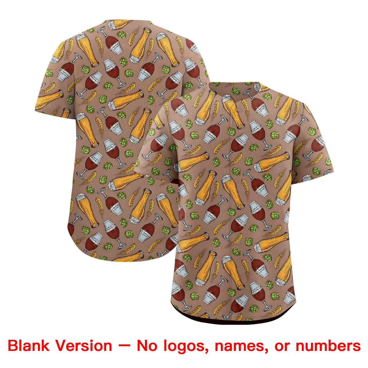 Custom Old Gold National Beer Day Personalized Beer Pattern Baseball Jersey | Suitable For Groups Or Parties | KXKSHOP