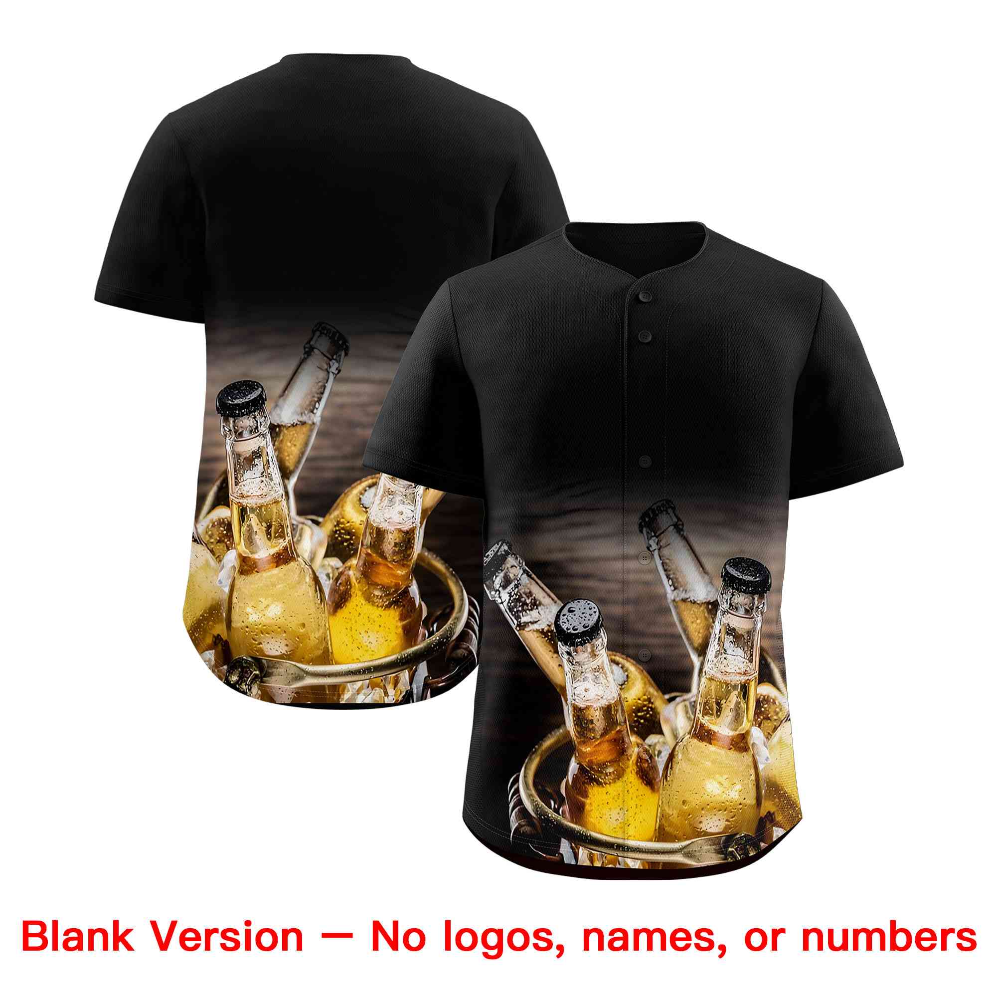 Custom Black National Beer Day Personalized Beer Pattern Baseball Jersey | Suitable For Groups Or Parties | KXKSHOP