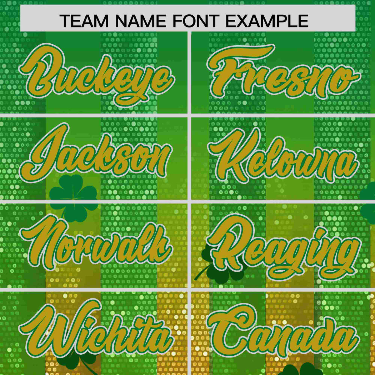 Custom Kelly Green Green St.Patrick's Day Personalized Four Leaf Clover Pattern Baseball Jersey