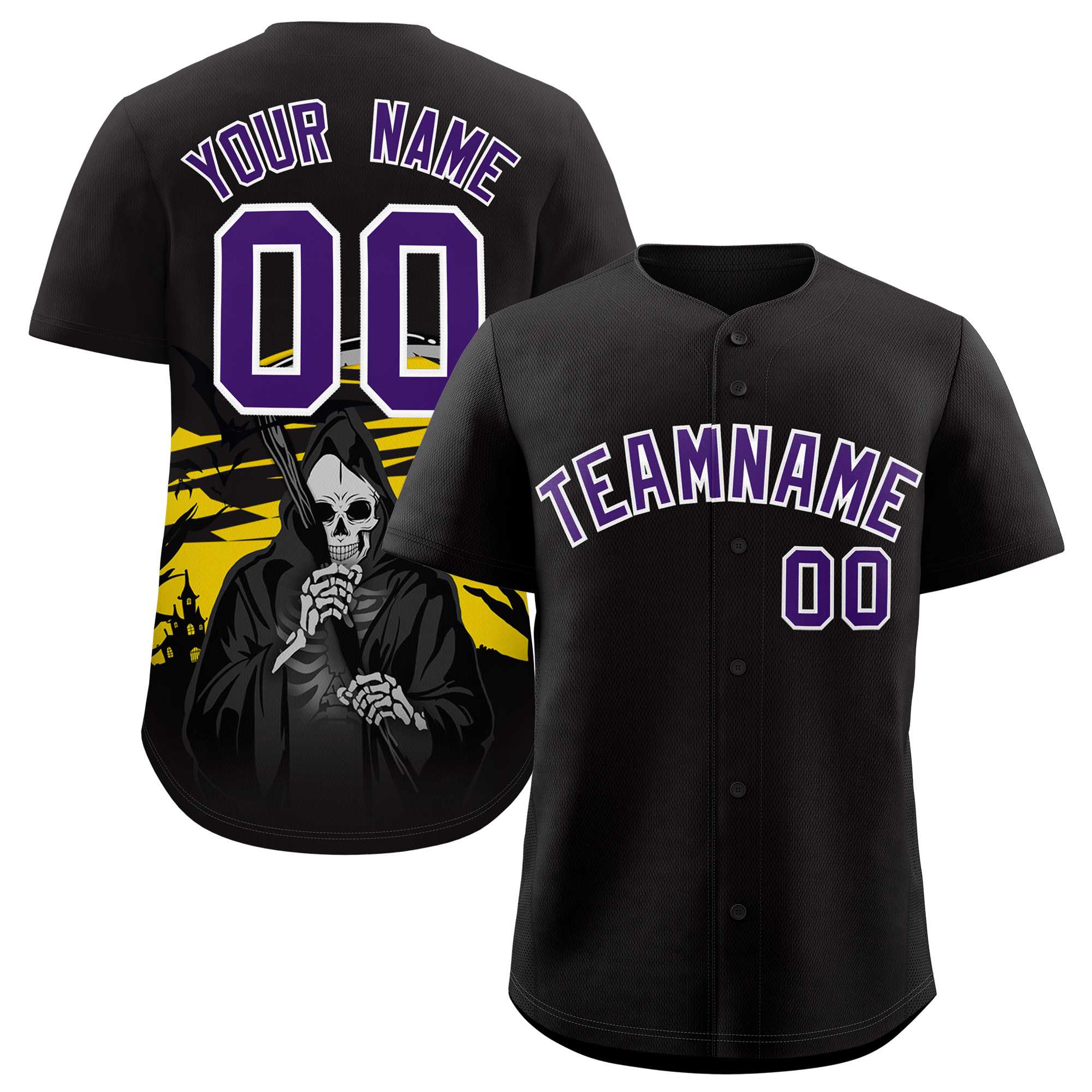 Custom Multi Color Halloween Authentic Baseball Jersey| KXKSHOP