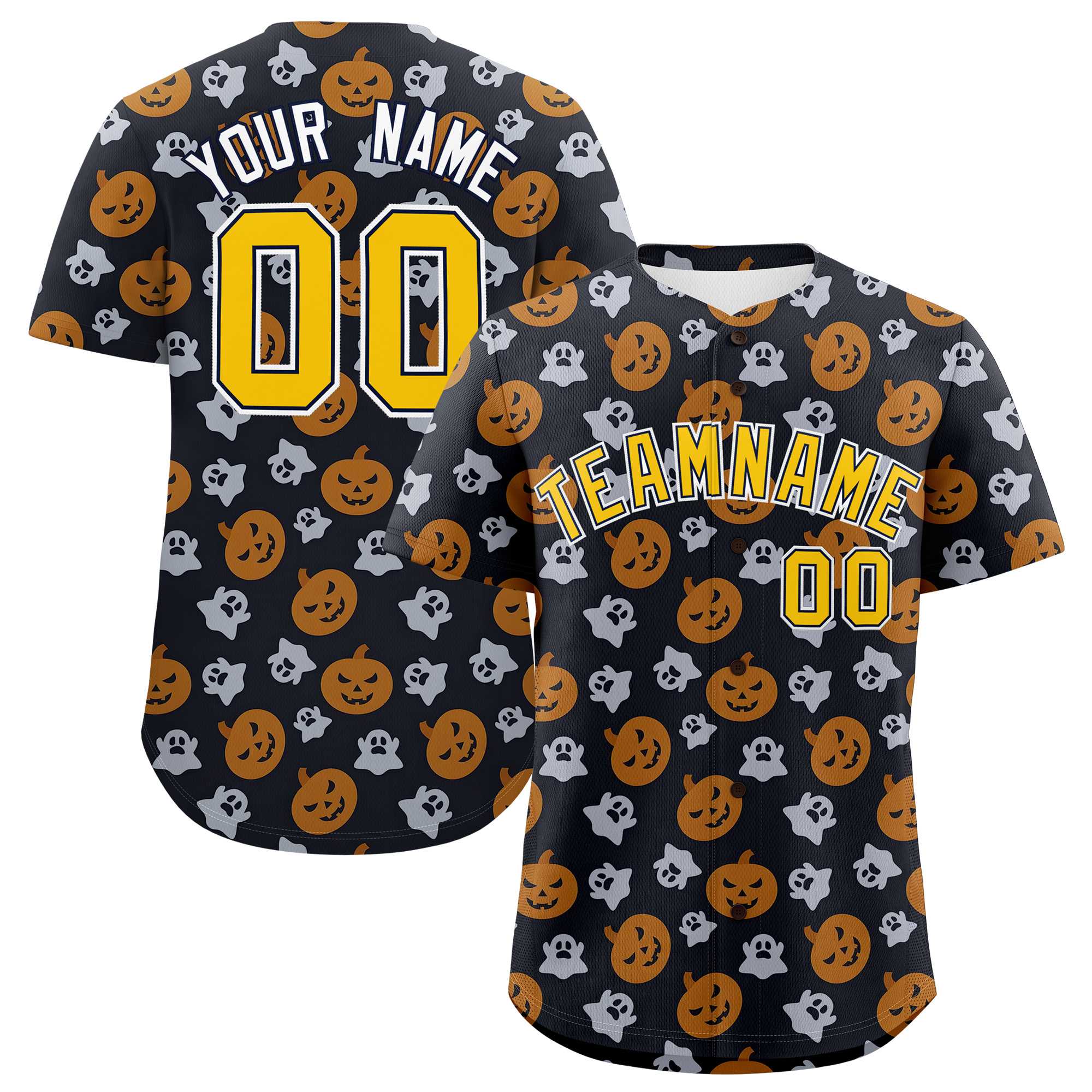 Custom Multi Color Halloween Authentic Baseball Jersey| KXKSHOP