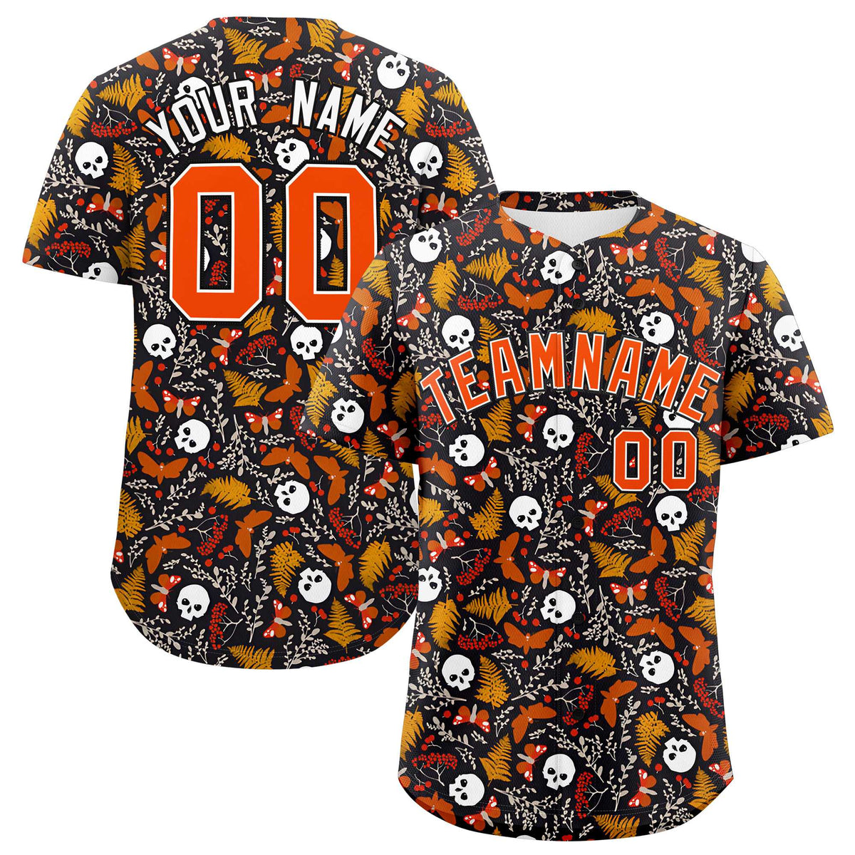 Custom Multi Color Halloween Authentic Baseball Jersey| KXKSHOP