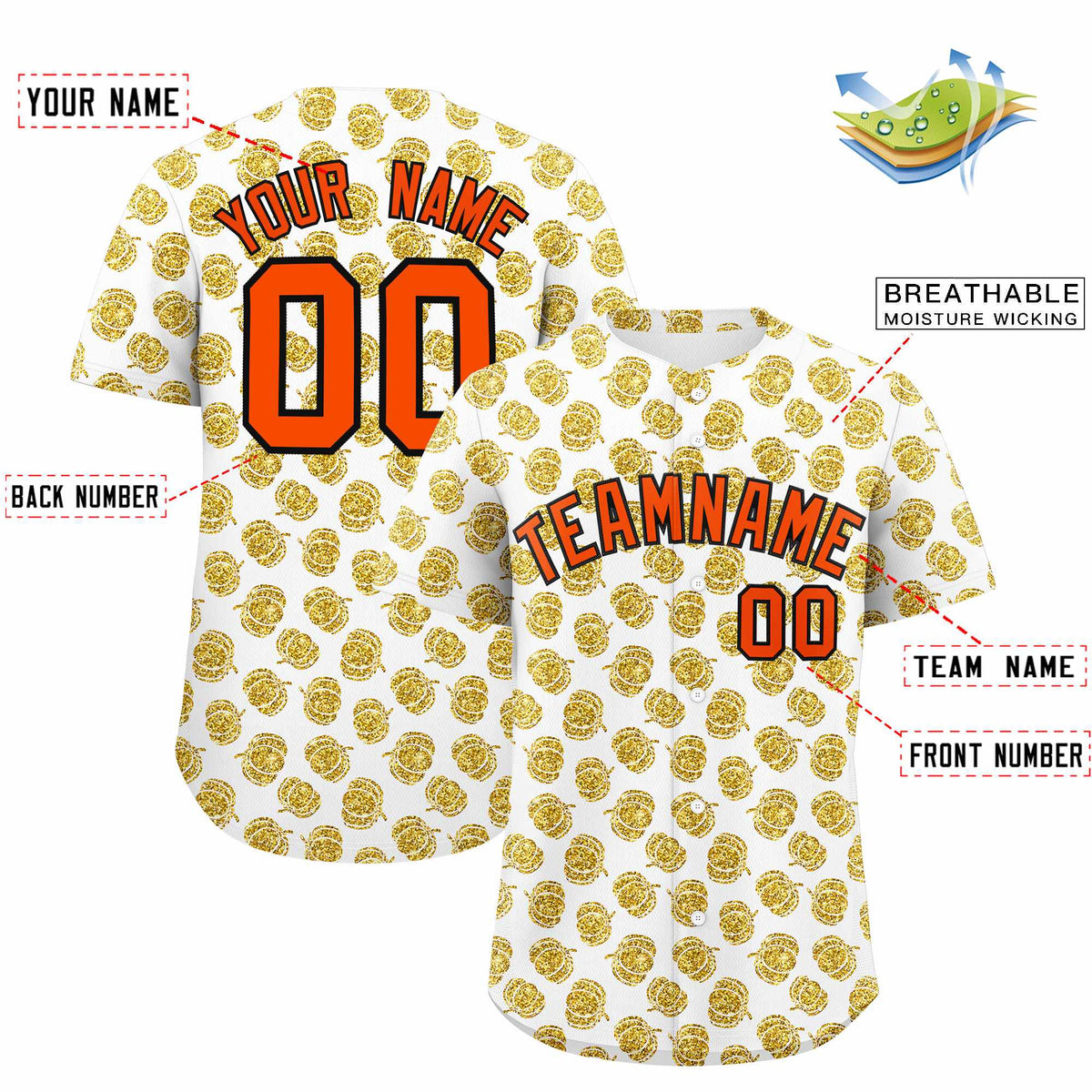 Custom Multi Color Halloween Authentic Baseball Jersey| KXKSHOP