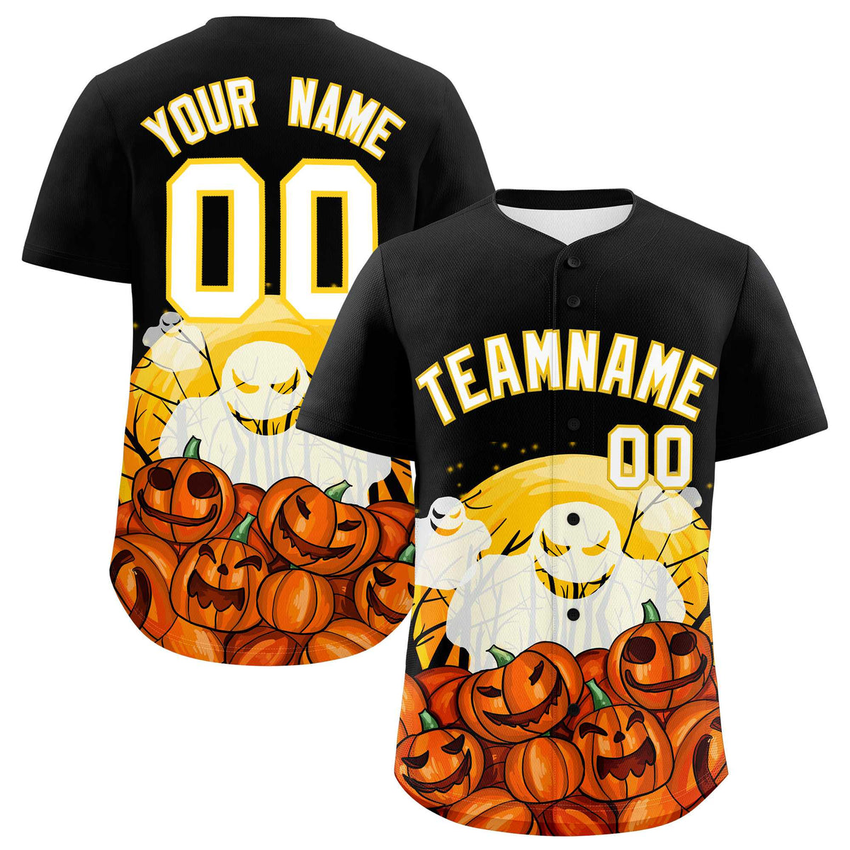 Custom Multi Color Halloween Authentic Baseball Jersey| KXKSHOP