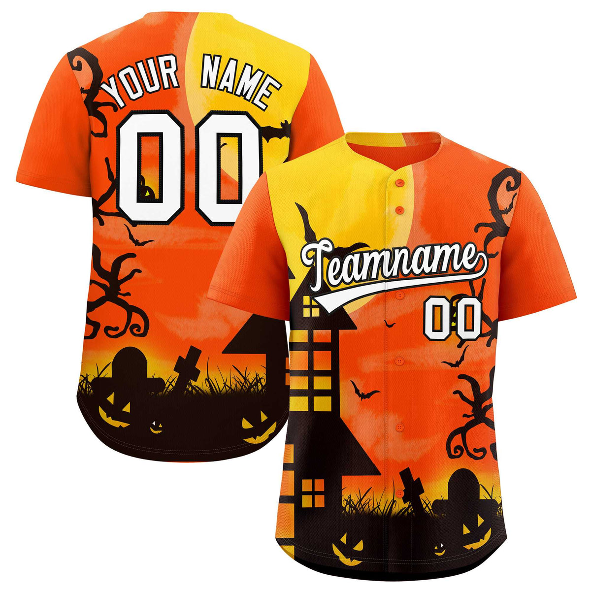 Custom Multi Color Halloween Authentic Baseball Jersey| KXKSHOP