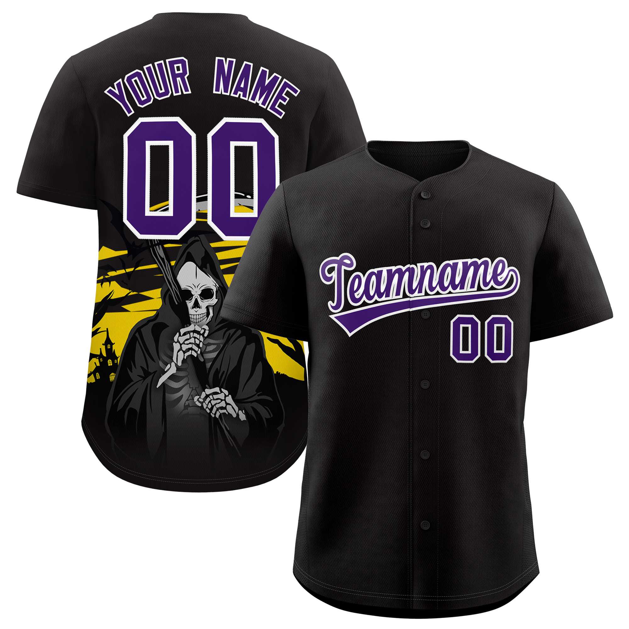 Custom Multi Color Halloween Authentic Baseball Jersey| KXKSHOP
