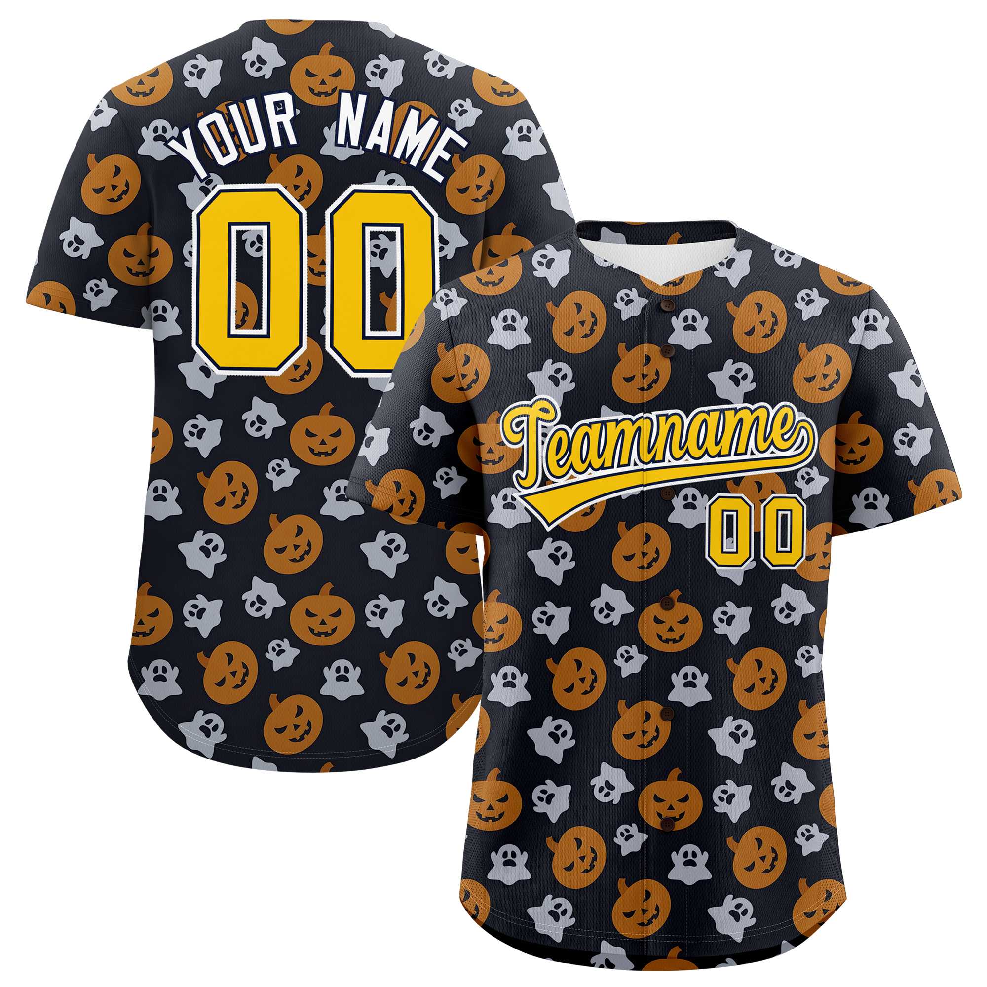 Custom Multi Color Halloween Authentic Baseball Jersey| KXKSHOP