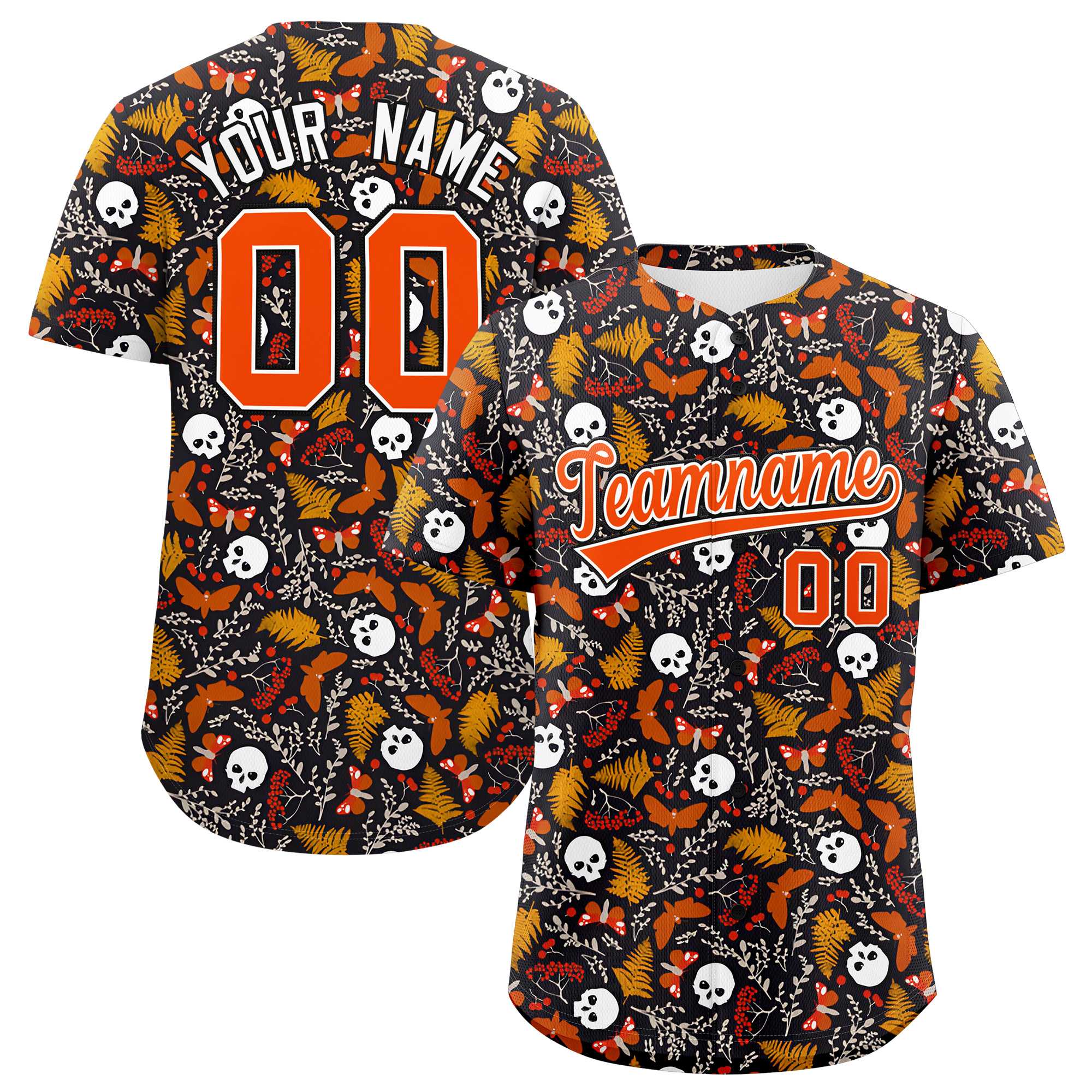 Custom Multi Color Halloween Authentic Baseball Jersey| KXKSHOP