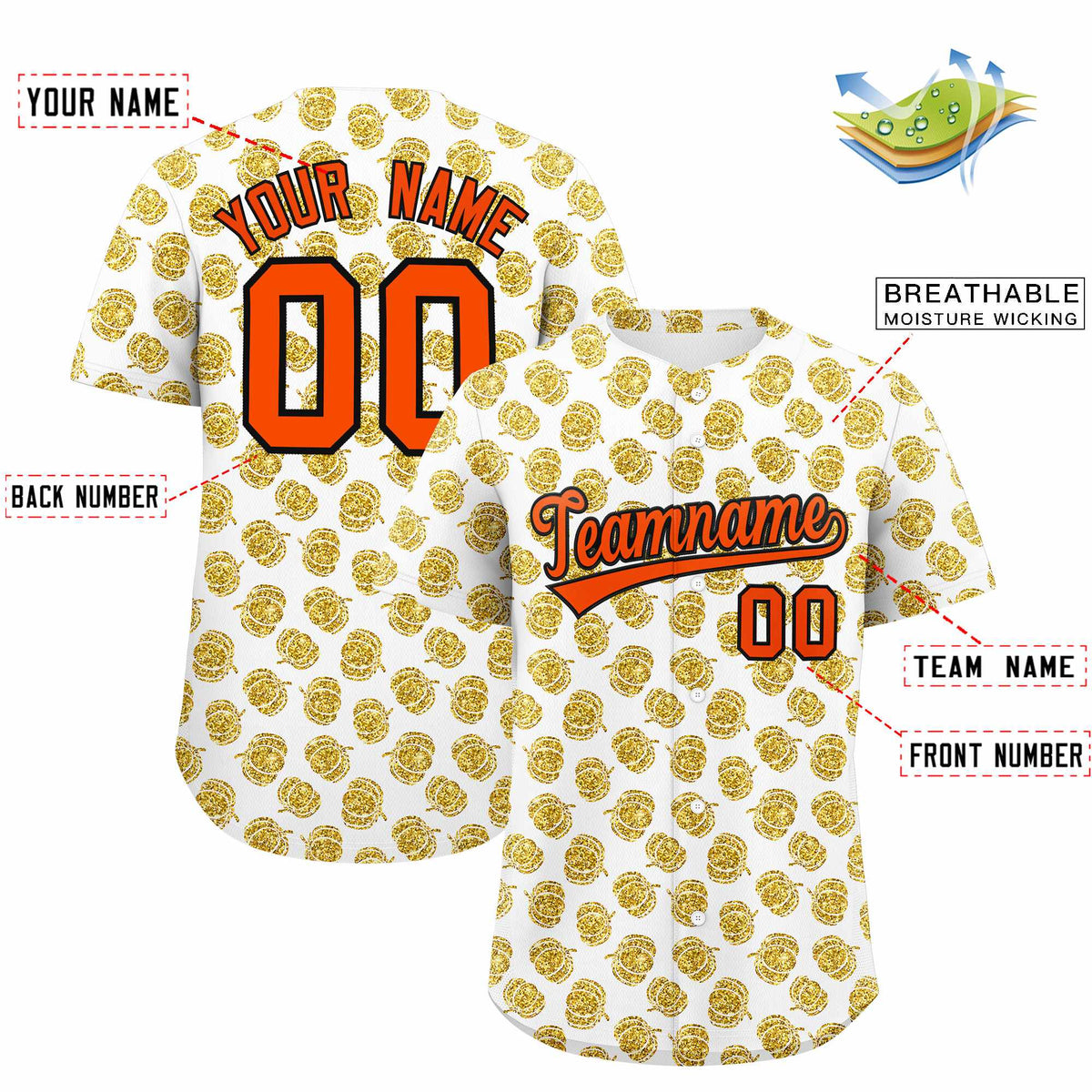 Custom Multi Color Halloween Authentic Baseball Jersey| KXKSHOP