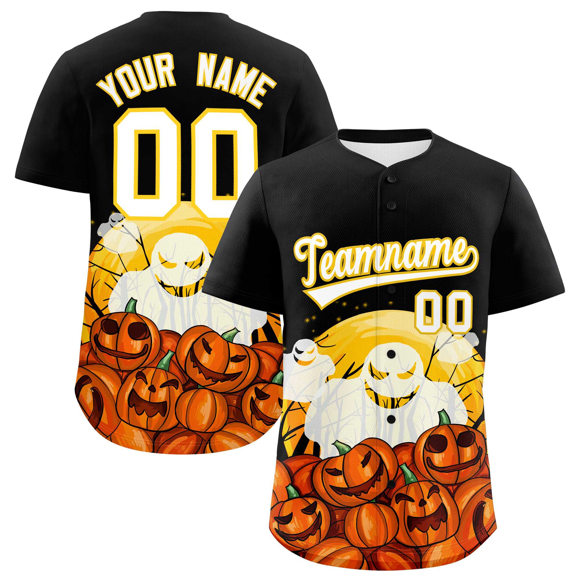 Custom Multi Color Halloween Authentic Baseball Jersey| KXKSHOP