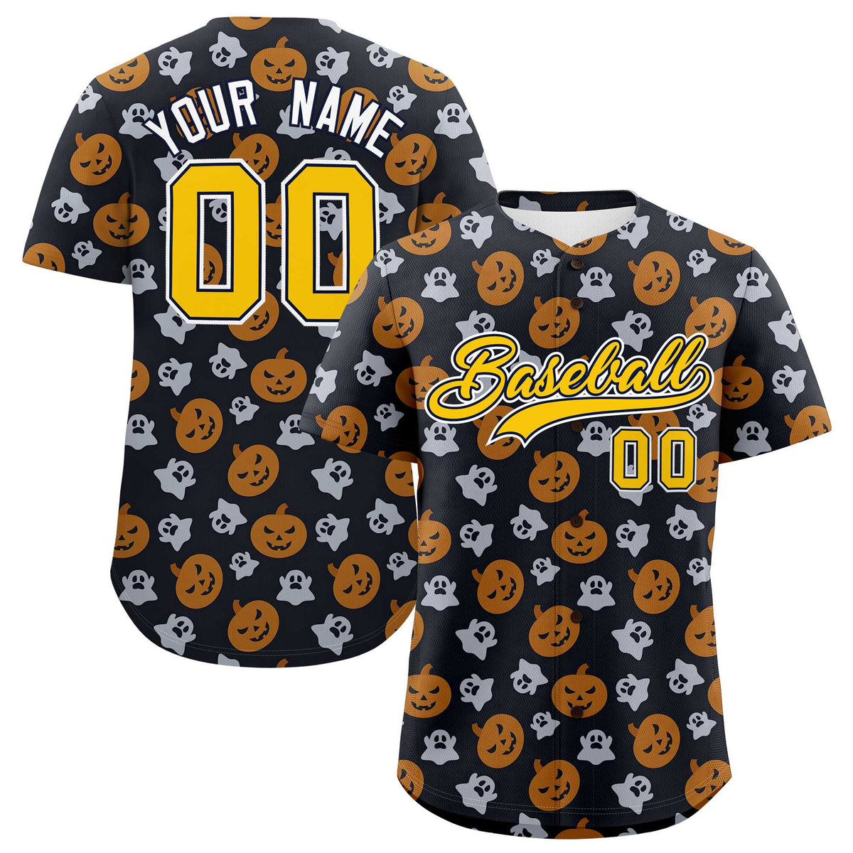 Custom Multi Color Halloween Authentic Baseball Jersey| KXKSHOP