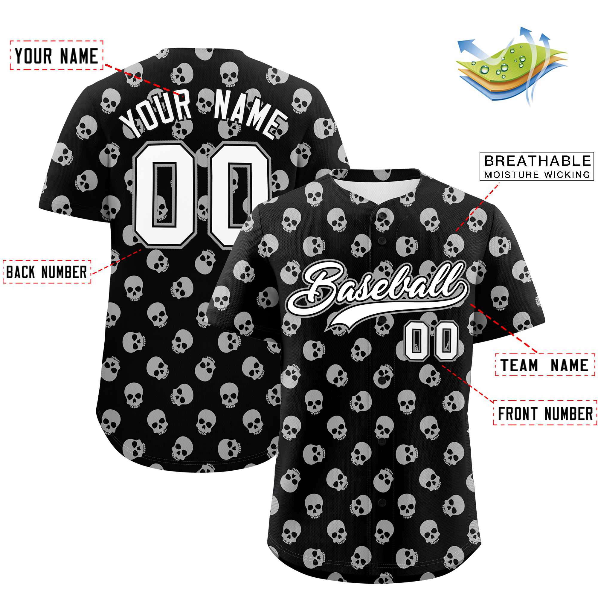 Custom Multi Color Halloween Authentic Baseball Jersey| KXKSHOP