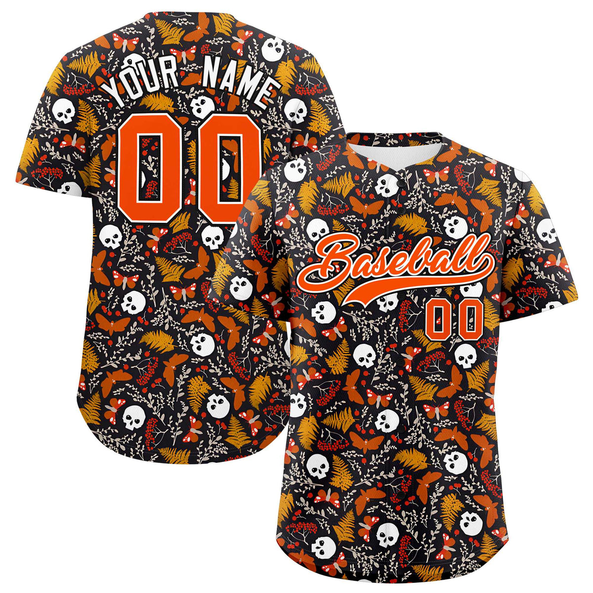 Custom Multi Color Halloween Authentic Baseball Jersey| KXKSHOP