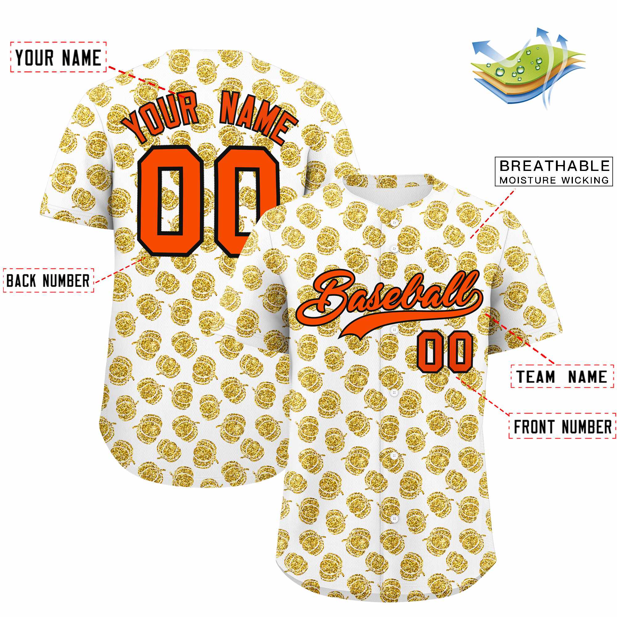 Custom Multi Color Halloween Authentic Baseball Jersey| KXKSHOP