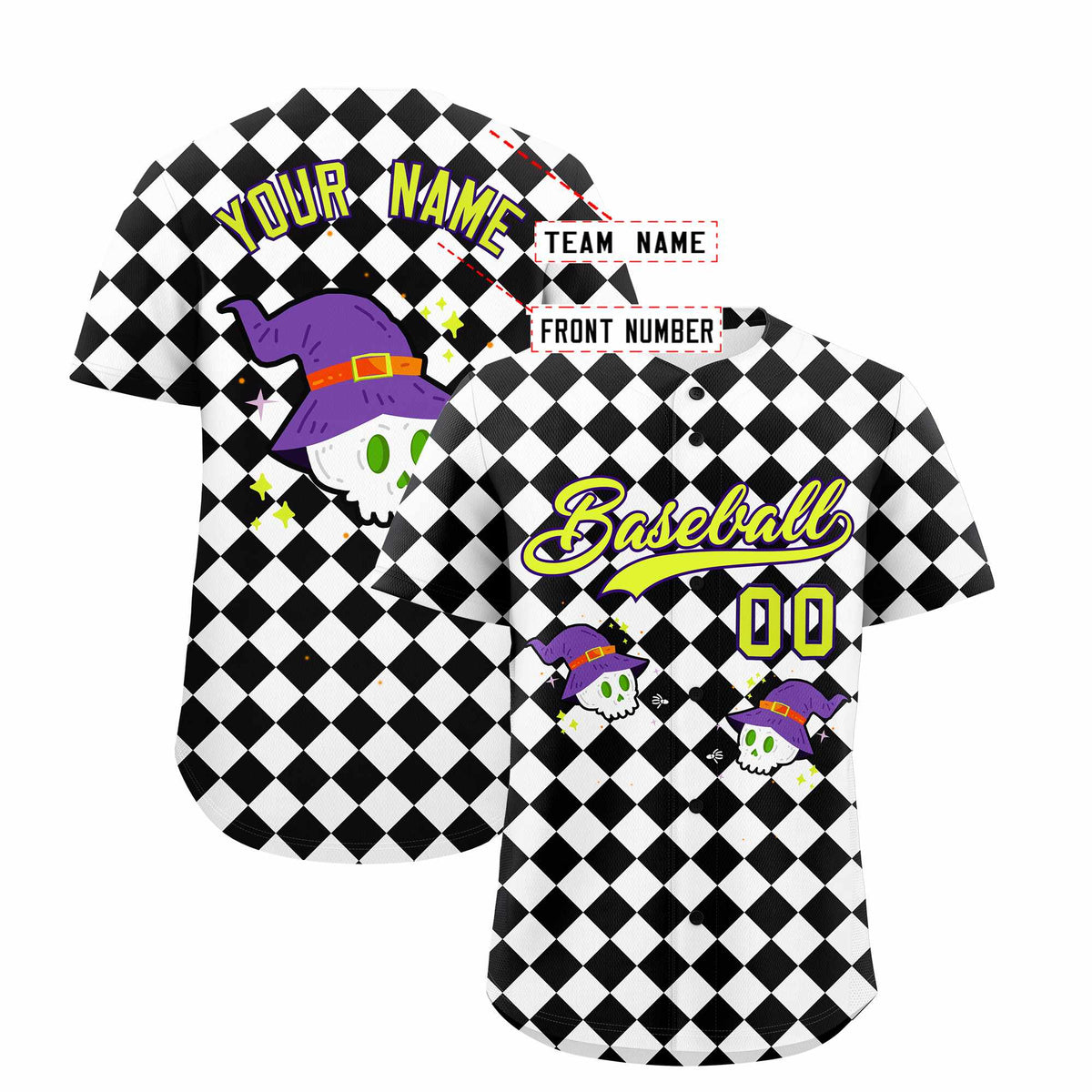 Custom Multi Color Halloween Authentic Baseball Jersey| KXKSHOP