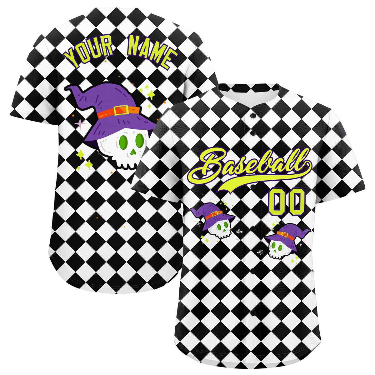 Custom Multi Color Halloween Authentic Baseball Jersey| KXKSHOP