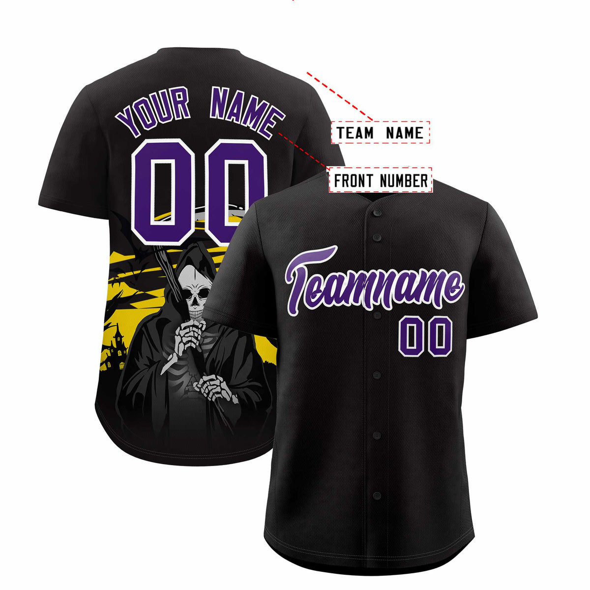 Custom Multi Color Halloween Authentic Baseball Jersey| KXKSHOP