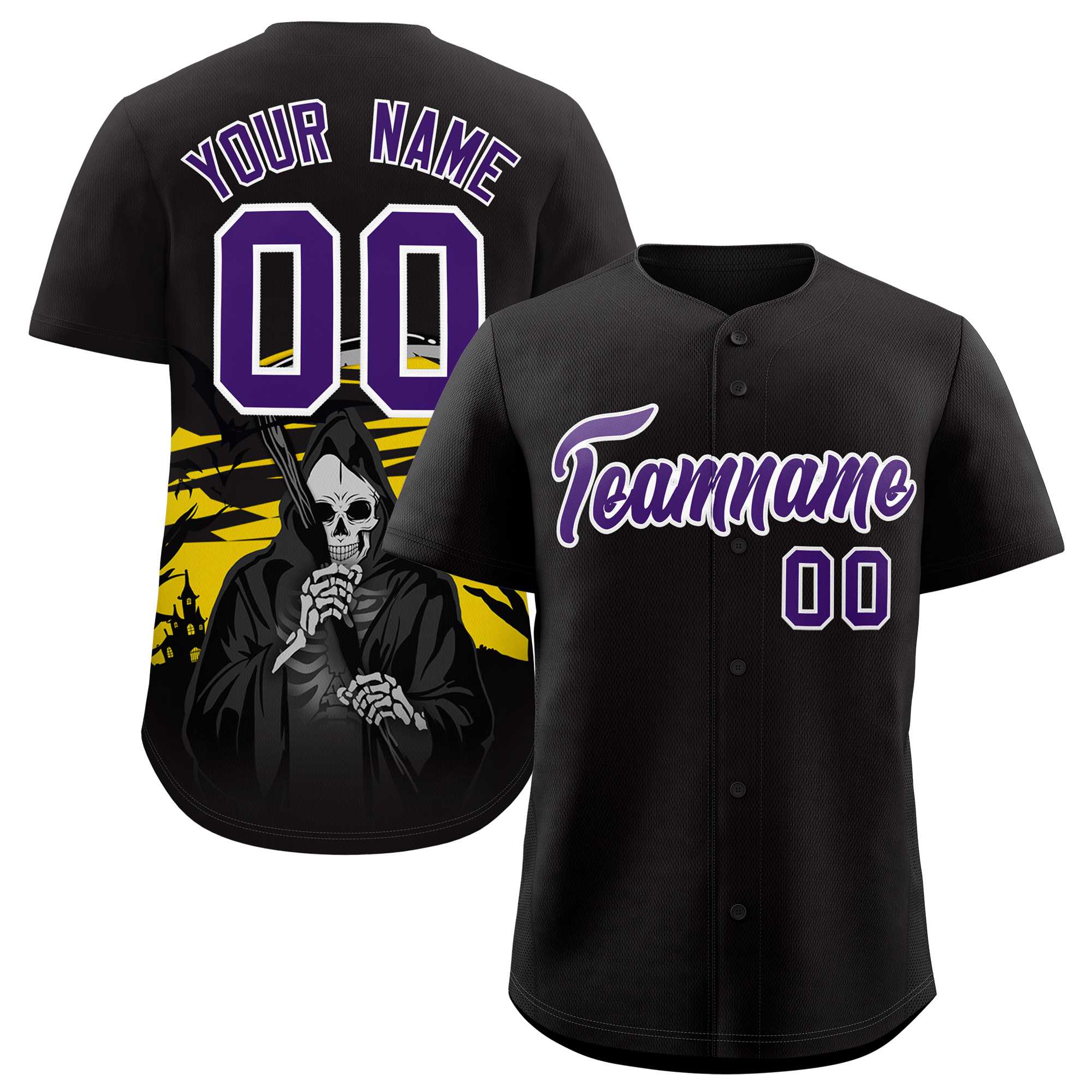 Custom Multi Color Halloween Authentic Baseball Jersey| KXKSHOP