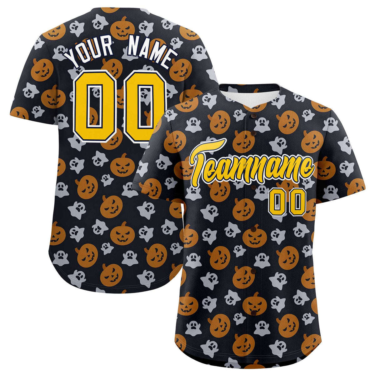 Custom Multi Color Halloween Authentic Baseball Jersey| KXKSHOP