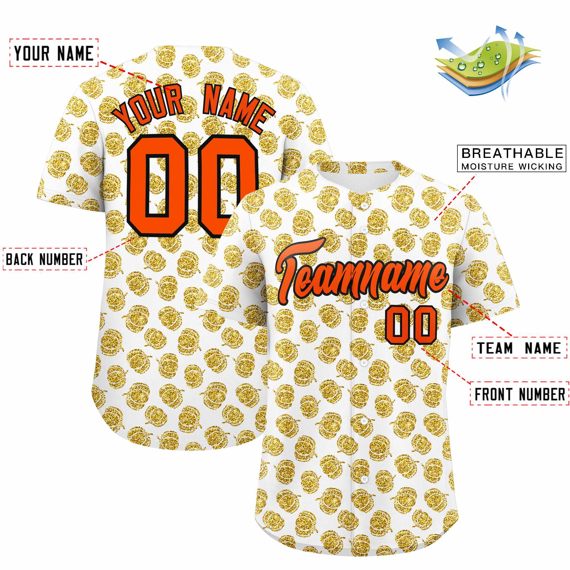 Custom Multi Color Halloween Authentic Baseball Jersey| KXKSHOP