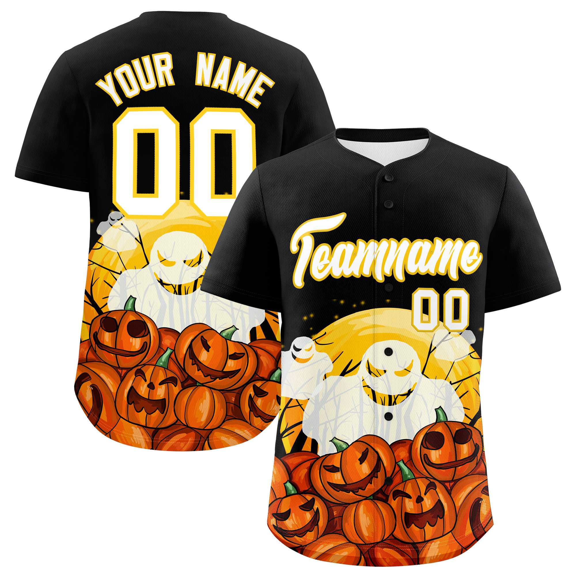 Custom Multi Color Halloween Authentic Baseball Jersey| KXKSHOP