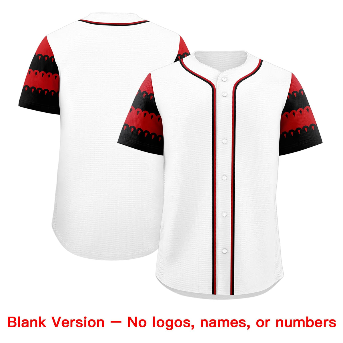 Custom White Red Black Sleeve Flag Lace Baseball Jersey | Sublimation Printed &amp; Embroidery,Add Name and Numbern,Perfect for Teams | KXKSHOP