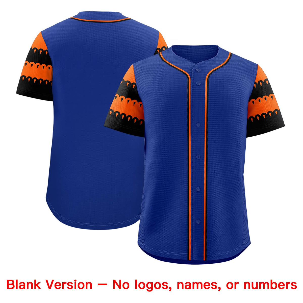 Custom Royal Orange Black Sleeve Flag Lace Baseball Jersey | Sublimation Printed &amp; Embroidery,Add Name and Numbern,Perfect for Teams | KXKSHOP