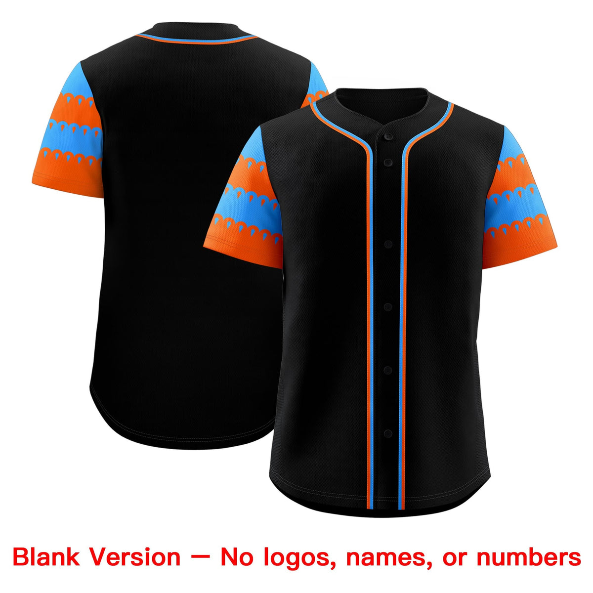 Custom Black Powder Blue Orange Sleeve Flag Lace Baseball Jersey | Sublimation Printed &amp; Embroidery,Add Name and Numbern,Perfect for Teams | KXKSHOP