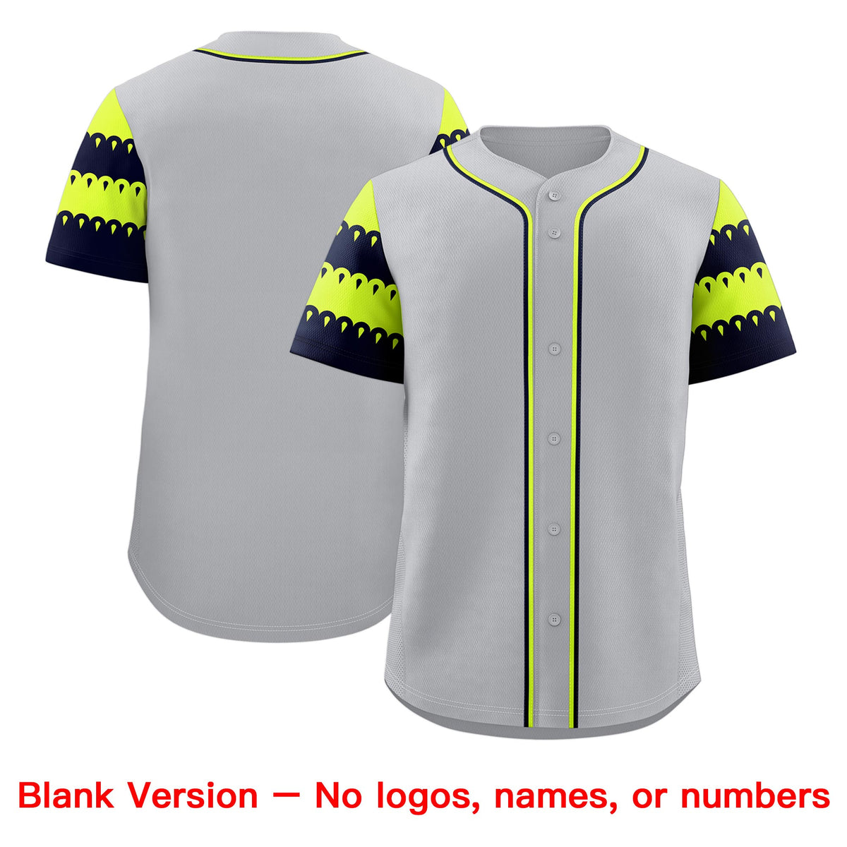 Custom Gray Navy Fluorescent Green Sleeve Flag Lace Baseball Jersey | Sublimation Printed &amp; Embroidery,Add Name and Numbern,Perfect for Teams | KXKSHOP