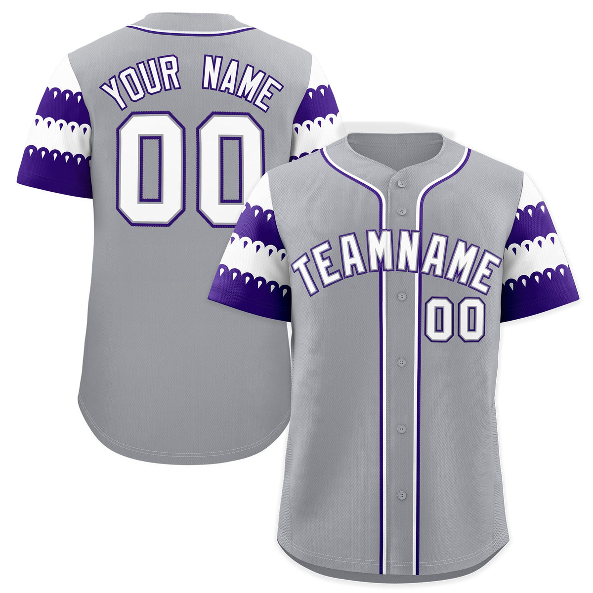 Custom Purple White Sleeve Flag Lace Baseball Jersey | Sublimation Printed & Embroidery,Add Name and Numbern,Perfect for Teams | KXKSHOP