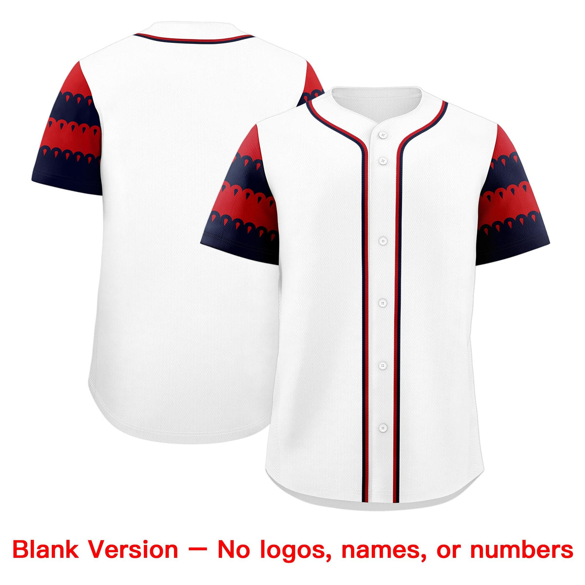 Custom White Red Navy Sleeve Flag Lace Baseball Jersey | Sublimation Printed &amp; Embroidery,Add Name and Numbern,Perfect for Teams | KXKSHOP
