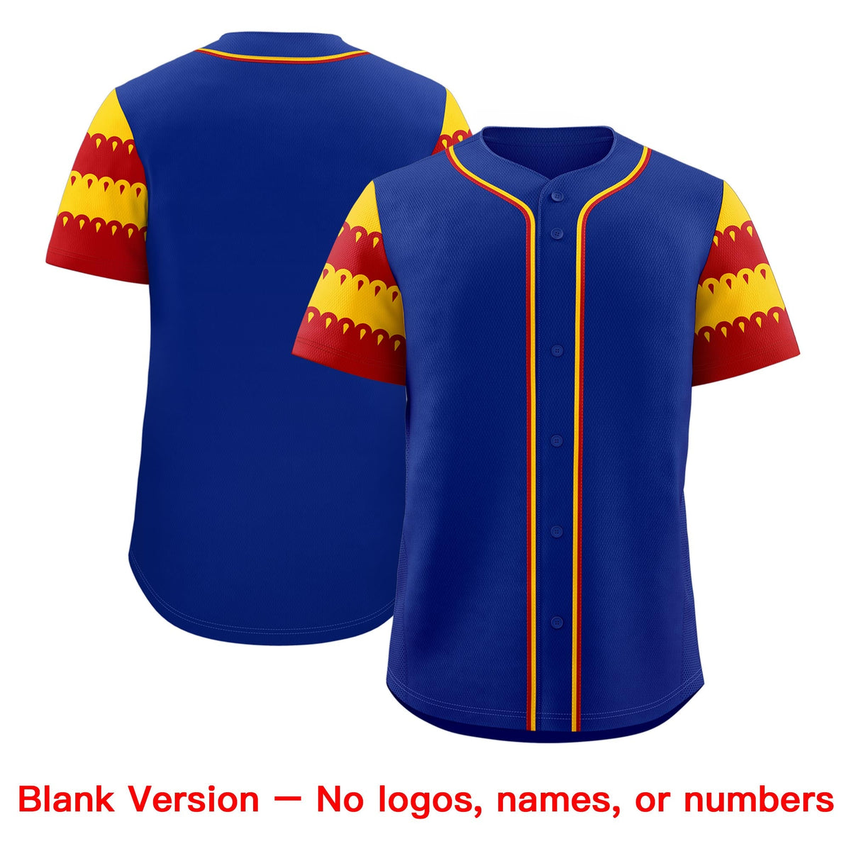 Custom Royal Gold Red Sleeve Flag Lace Baseball Jersey | Sublimation Printed &amp; Embroidery,Add Name and Numbern,Perfect for Teams | KXKSHOP