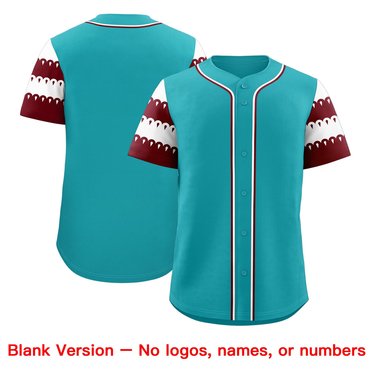 Custom Aqua Maroon White Sleeve Flag Lace Baseball Jersey | Sublimation Printed &amp; Embroidery,Add Name and Numbern,Perfect for Teams | KXKSHOP