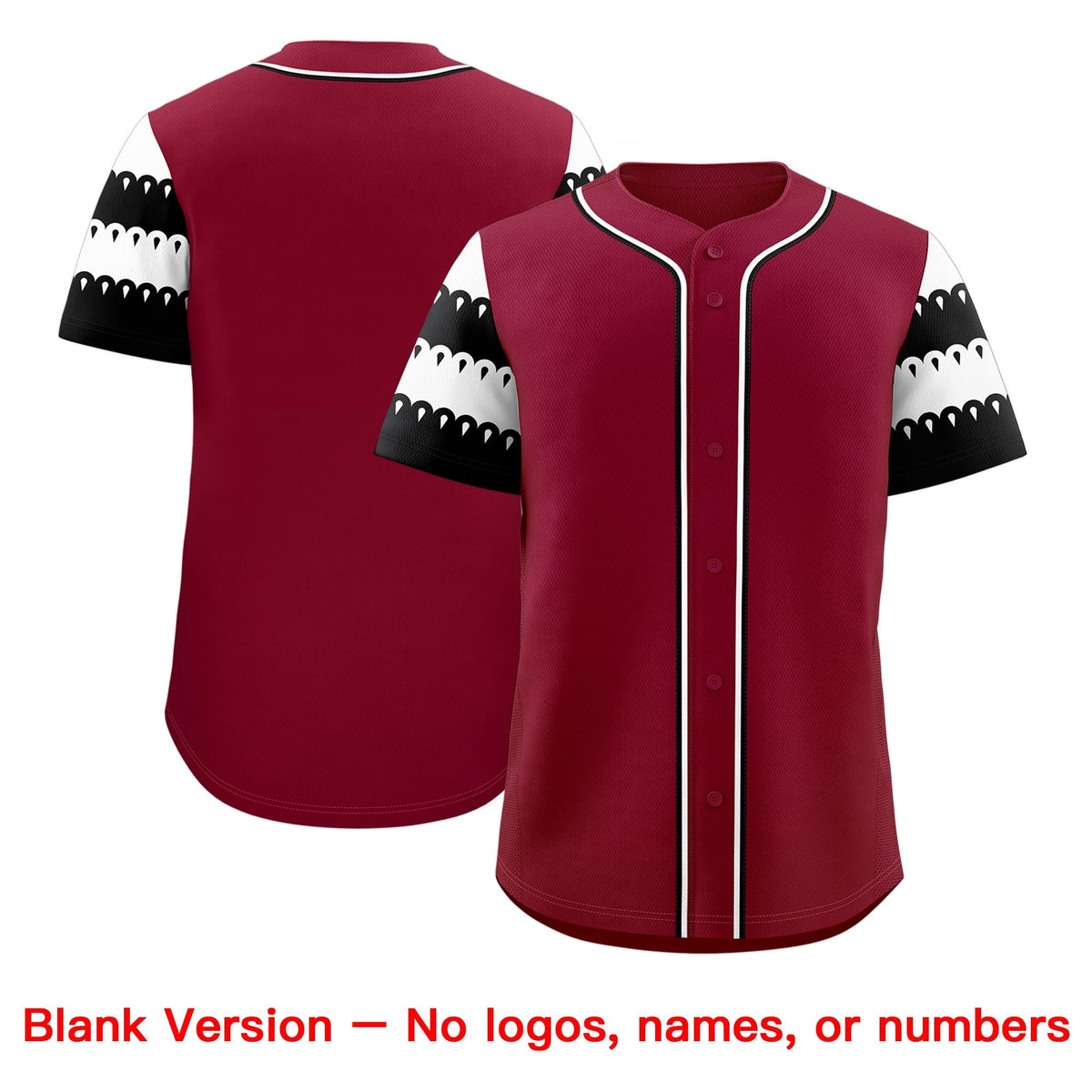 Custom Crimson White Black Sleeve Flag Lace Baseball Jersey | Sublimation Printed &amp; Embroidery,Add Name and Numbern,Perfect for Teams | KXKSHOP