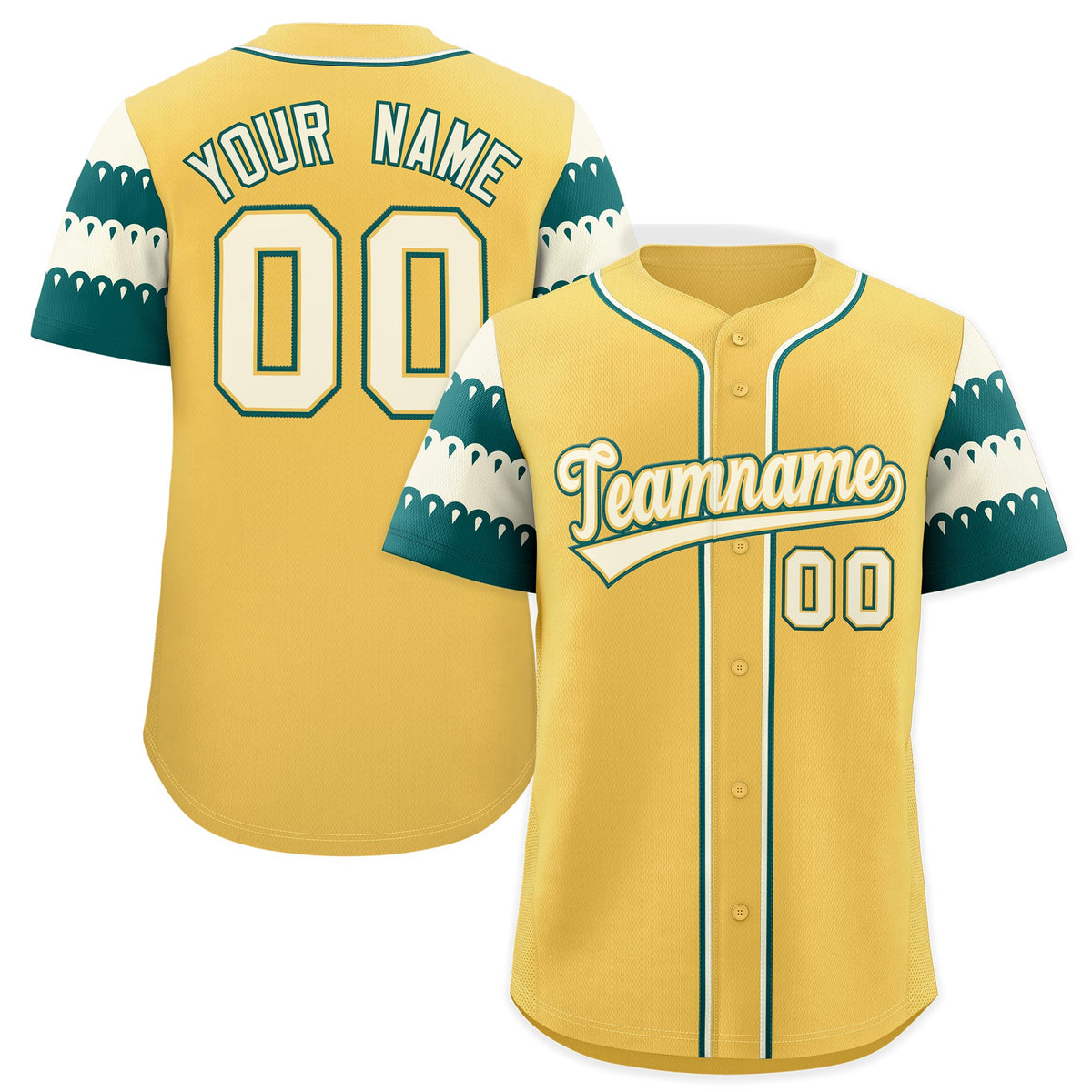 Custom Khaki Teal Cream Sleeve Flag Lace Baseball Jersey | Sublimation Printed &amp; Embroidery,Add Name and Numbern,Perfect for Teams | KXKSHOP