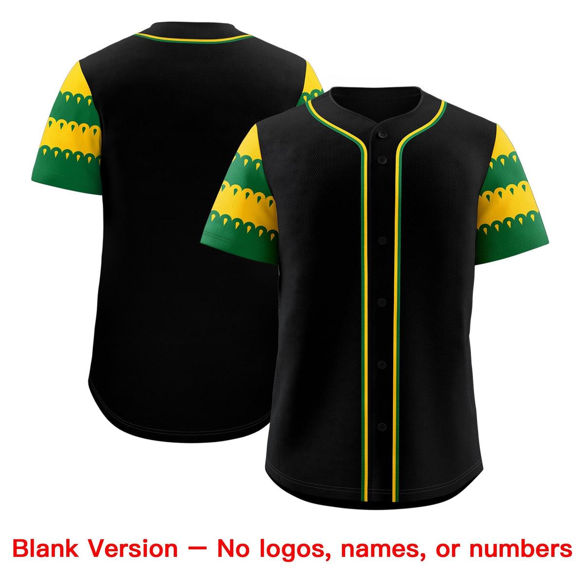 Custom Black Kelly Green Gold Sleeve Flag Lace Baseball Jersey | Sublimation Printed &amp; Embroidery,Add Name and Numbern,Perfect for Teams | KXKSHOP