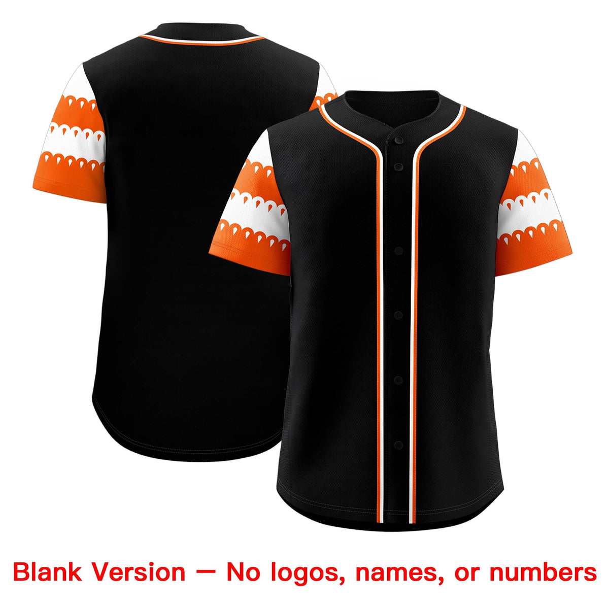 Custom Black Orange White Sleeve Flag Lace Baseball Jersey | Sublimation Printed &amp; Embroidery,Add Name and Numbern,Perfect for Teams | KXKSHOP