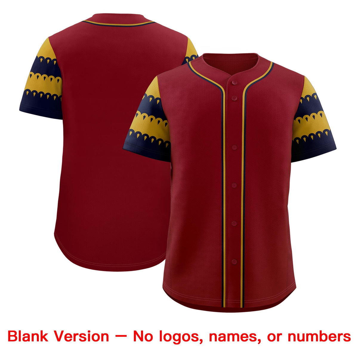 Custom Crimson Old Gold Navy Sleeve Flag Lace Baseball Jersey | Sublimation Printed &amp; Embroidery,Add Name and Numbern,Perfect for Teams | KXKSHOP