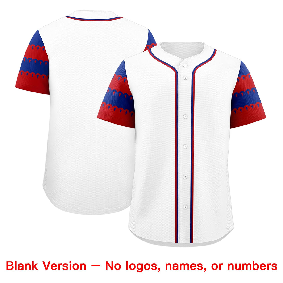 Custom White Red Royal Sleeve Flag Lace Baseball Jersey | Sublimation Printed &amp; Embroidery,Add Name and Numbern,Perfect for Teams | KXKSHOP