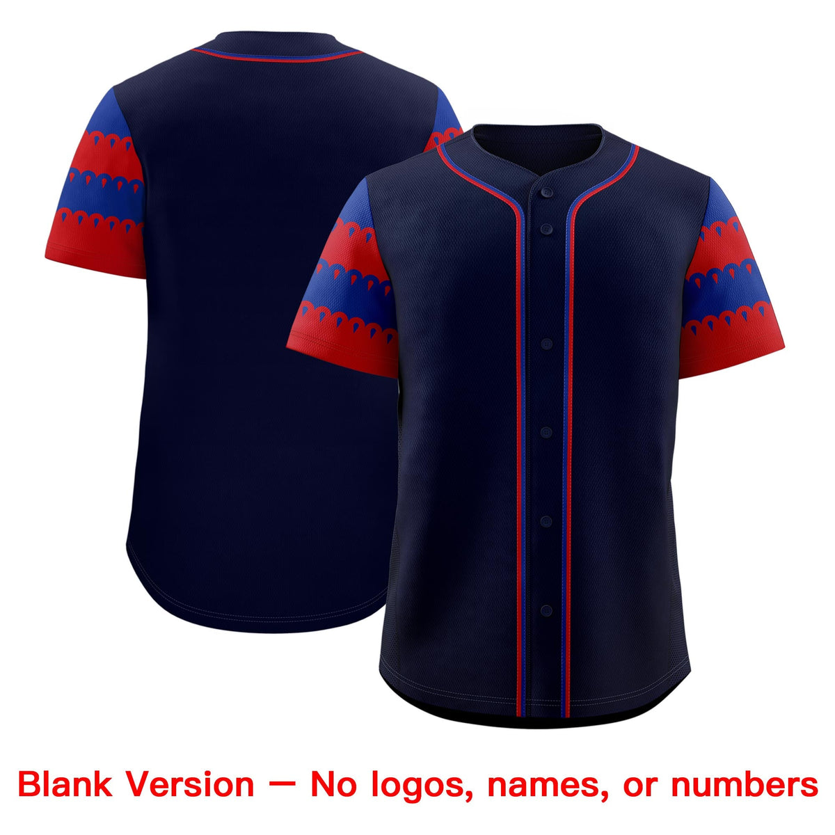 Custom Navy Red Royal Sleeve Flag Lace Baseball Jersey | Sublimation Printed &amp; Embroidery,Add Name and Numbern,Perfect for Teams | KXKSHOP