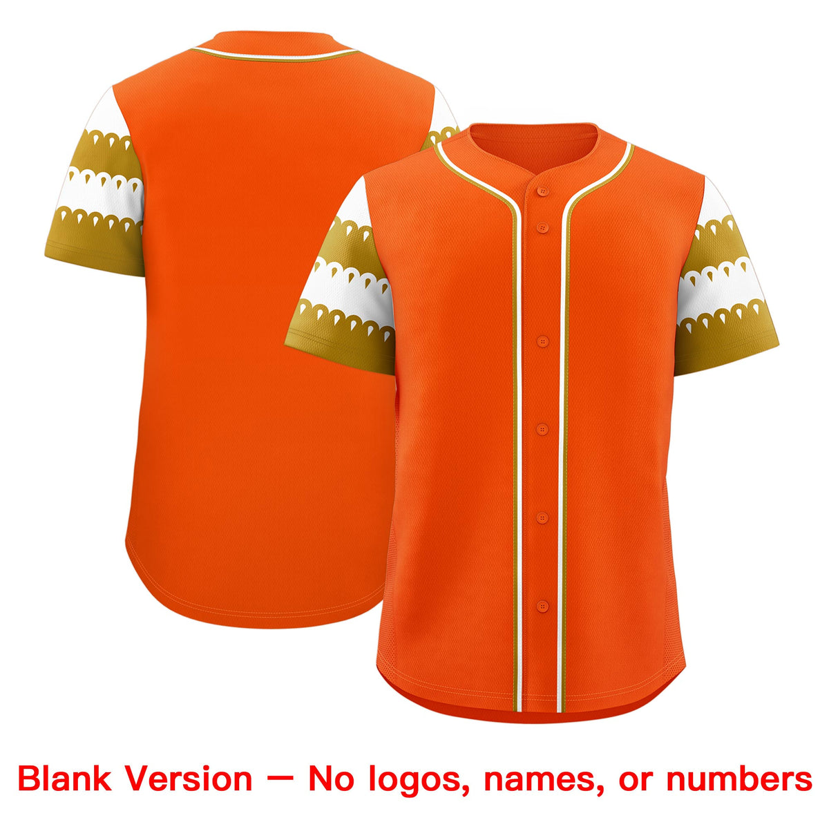 Custom Orange Old Gold White Sleeve Flag Lace Baseball Jersey | Sublimation Printed &amp; Embroidery,Add Name and Numbern,Perfect for Teams | KXKSHOP