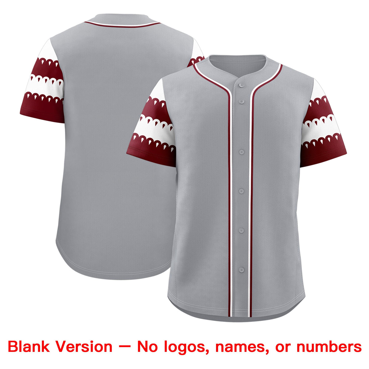 Custom Gray Maroon White Sleeve Flag Lace Baseball Jersey | Sublimation Printed &amp; Embroidery,Add Name and Numbern,Perfect for Teams | KXKSHOP
