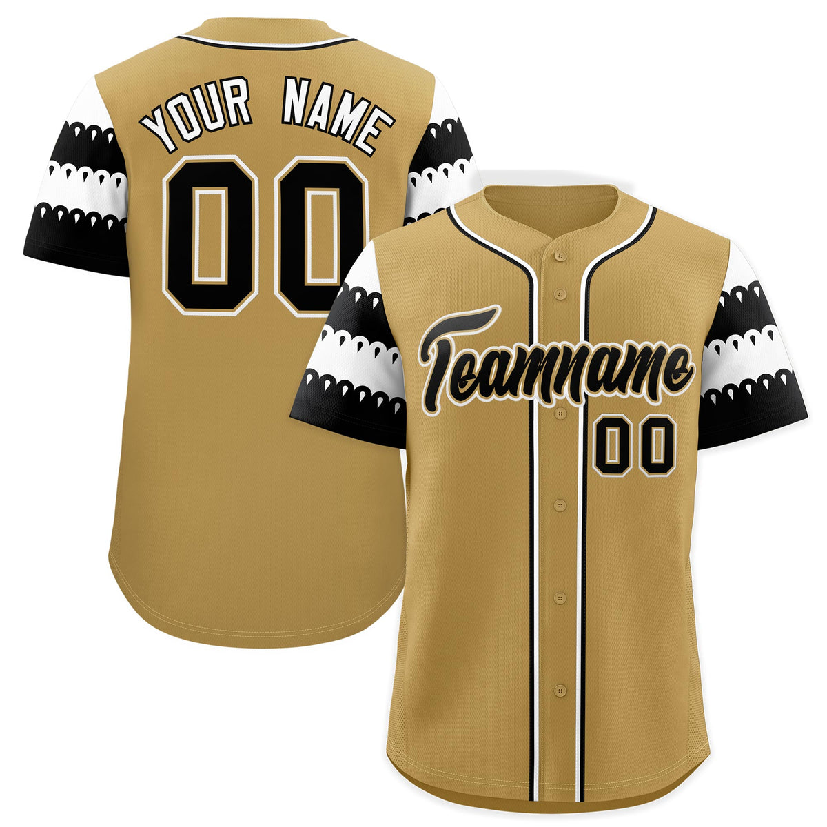 Custom Khaki White Black Sleeve Flag Lace Baseball Jersey | Sublimation Printed &amp; Embroidery,Add Name and Numbern,Perfect for Teams | KXKSHOP
