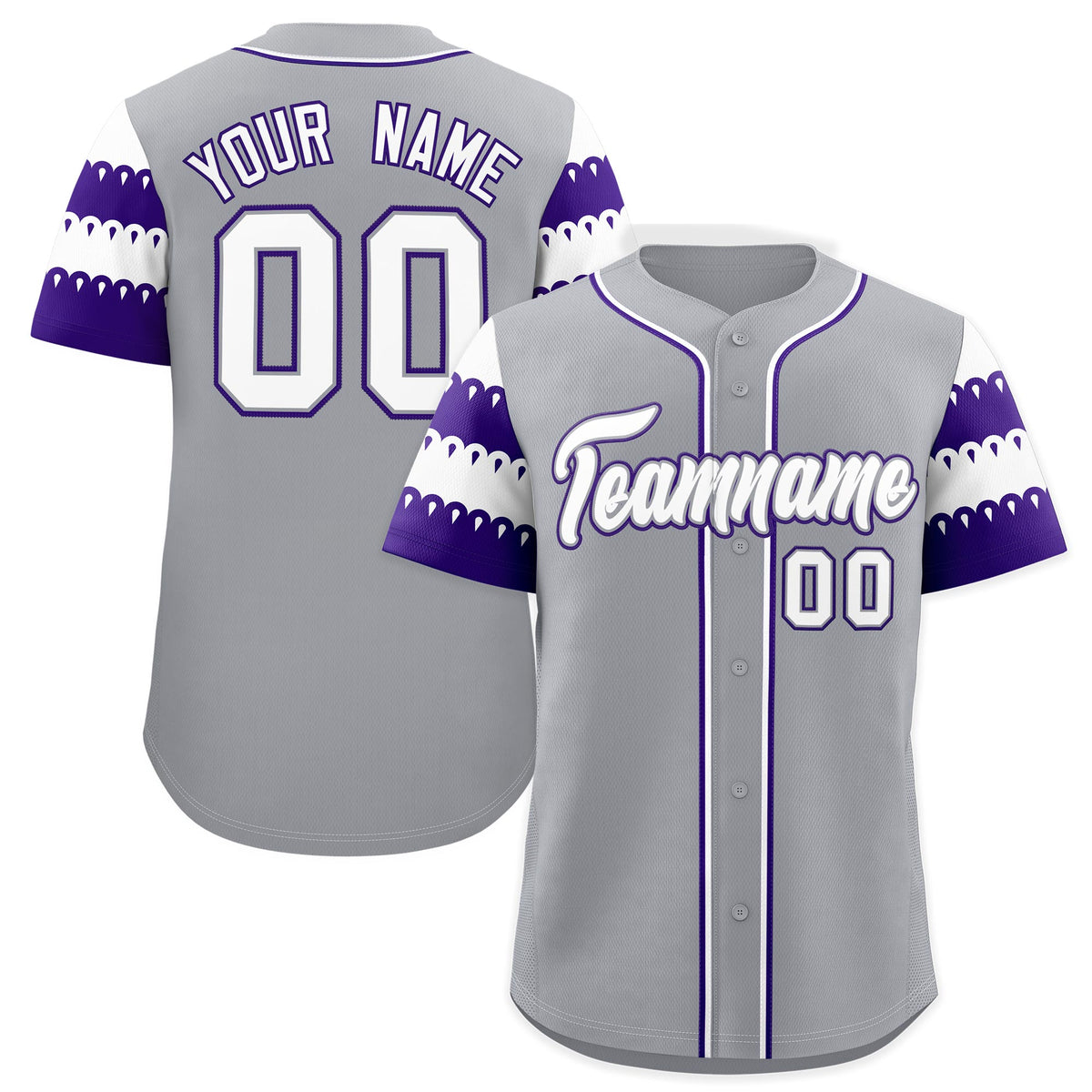 Custom Purple White Sleeve Flag Lace Baseball Jersey | Sublimation Printed & Embroidery,Add Name and Numbern,Perfect for Teams | KXKSHOP